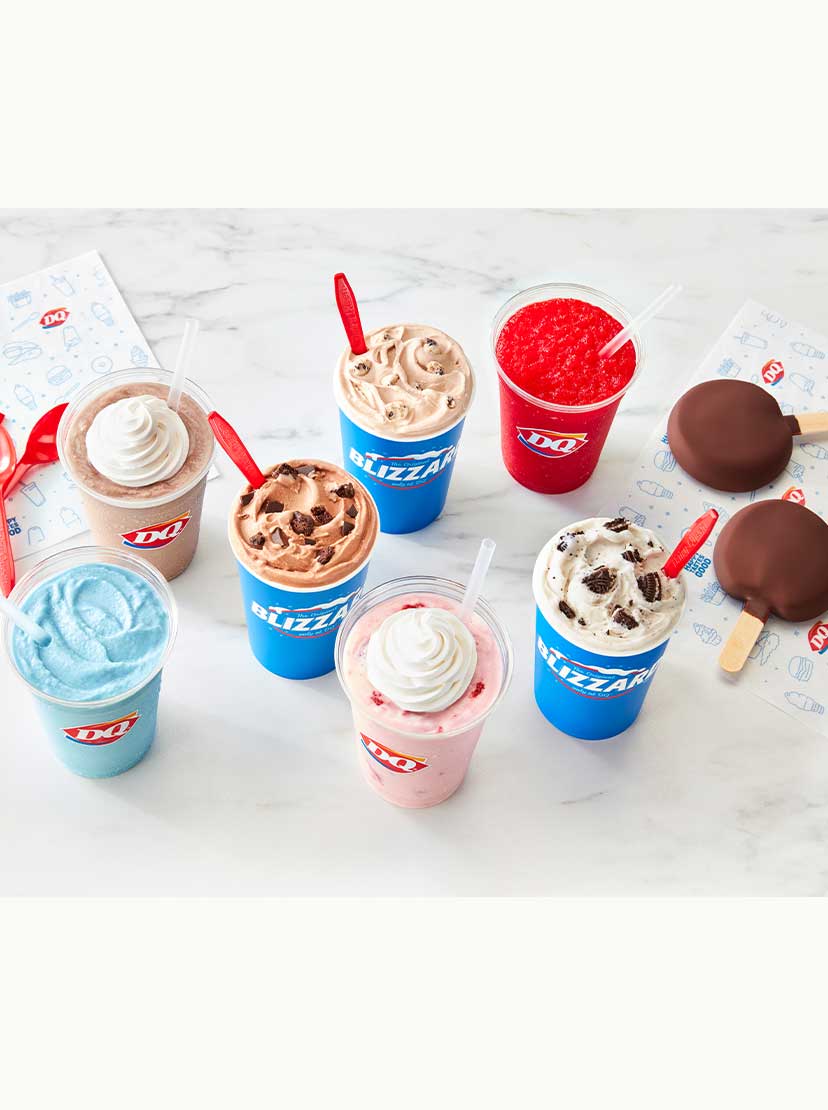DQ  treats, food, and drinks