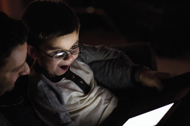 Child watching a tablet